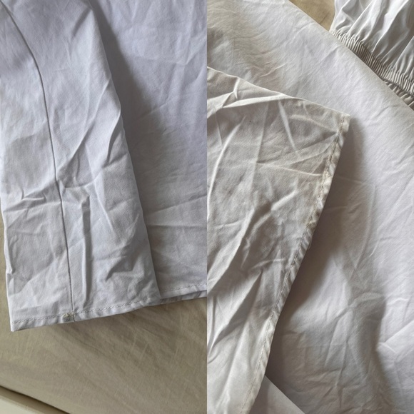 NWT ZARA White Cotton Midi Dress with Tie-Back M - Picture 14 of 15